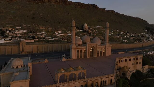 Dawn over the mosque. Muslim place of worship