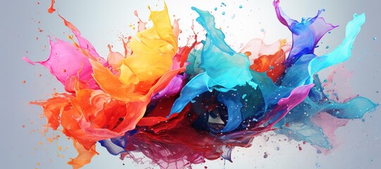colorful watercolor ink splashes, paint 51