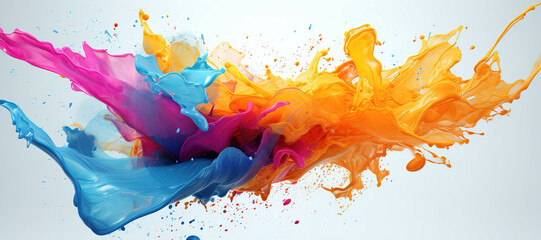 colorful watercolor ink splashes, paint 42