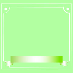 緑色のリボンとフレーム