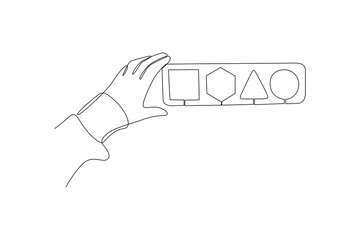 traditional toy game for little boy. Children game concept. Vector continuous line.