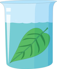 A leaf dissolved in a water jar