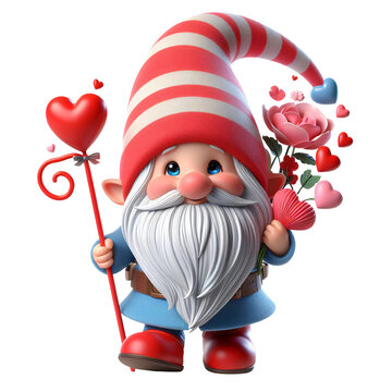 Happy Valentines Day Gnome Svg Png Clipart, Funny Valentine Be Mine And I Love You Gnomes Sublimation