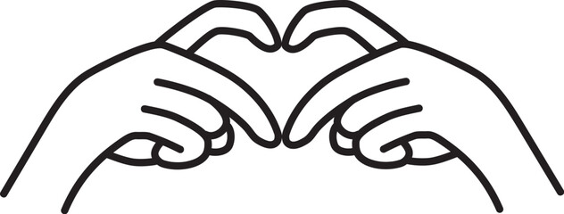 手で作るハートのサイン
