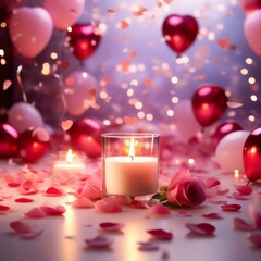 Obraz na płótnie Canvas Bright congratulatory background for Valentine's Day. 