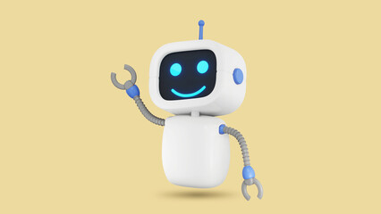 3d Render Concept future Robot chatbot, AI in science and business, Technology and engineering concept. 3d illustration