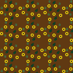 Flower on brown color background vector design. 