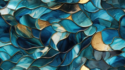 Fototapeta premium Close-up of a metallic structure with varying shades of blue and amber