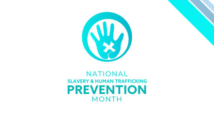 National Slavery and Human Trafficking Prevention Month. Hand drawn illustration design for advertising template, background, banner, poster