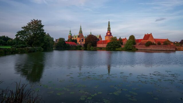 Timelapse clip from famous Danish Castle Frederiksborg Slot in Hillerod north of Copenhagen. The castle was built between 1560 - 1620.