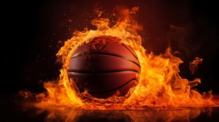 Infernal Flames, A Dazzling Basketball Ignites The Darkness With Resplendent Fire