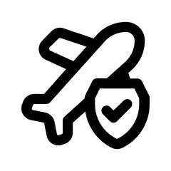 travel insurance line icon