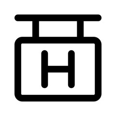hotel sign line icon