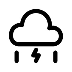 thunderstorm line icon