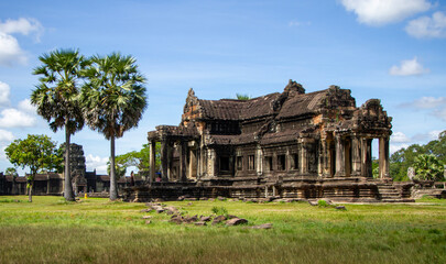 Fototapeta na wymiar Archaeological site of Angkor Wat temples in Cambodia built in 12th Century AD