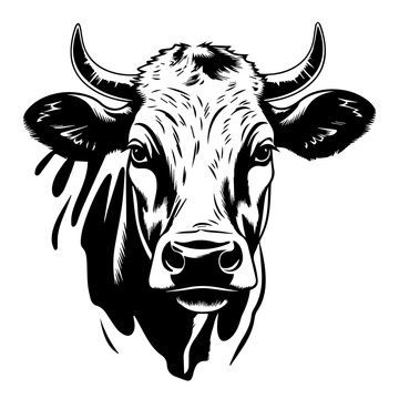 recommend clip art: Stylized Cow Head Vector Illustratio