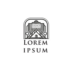 modern and sophisticated landscape line art logo design