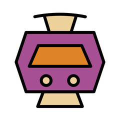 Railway Subway Train Filled Outline Icon
