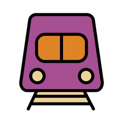 Railway Train Transport Filled Outline Icon