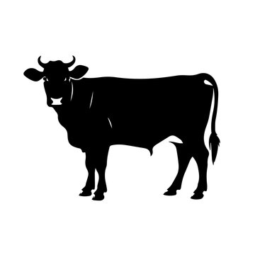 recommend clip art: Elegant Cow Silhouette Vector Design