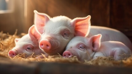 baby pigs in a farmhouse 