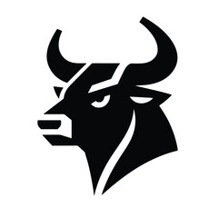 Elegance drawing art buffalo cow ox bull head logo design inspiration