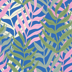 Retro abstract leaf seamless pattern