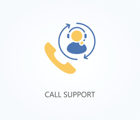 Call support vector icon. Simple element illustration sign symbol EPS
