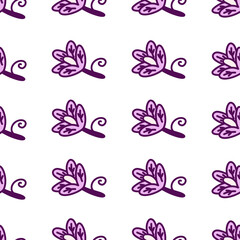 Vector seamless Floral pattern in the style doodle flowers for clothes, wallpaper, wrapping paper