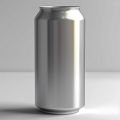 Empty beverage aluminum can with design space. Ai genarated. template label.