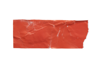 Scratched orange sticker, cutout from vintage magazine, coupon, discount, offer, blank design, postage stamps, mail and letters, png isolated on transparent background