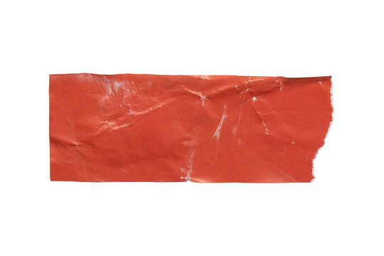 Scratched orange sticker, cutout from vintage magazine, coupon, discount, offer, blank design, postage stamps, mail and letters, png isolated on transparent background