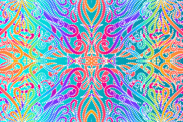 Beautiful colourful background pattern batik ethnic dayak borneo pattern 