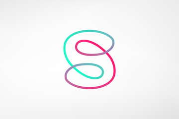 Unique and playful S flexible line logo. A versatile initial logo for your various companies.