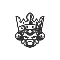 monkey king head silhouette logo template