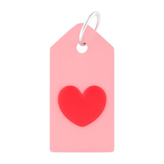 Price tag with heart 3d icon