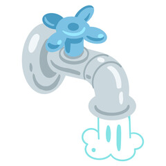 Water tap cartoon