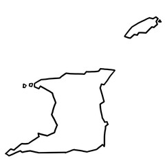trinidad and tobago map outline