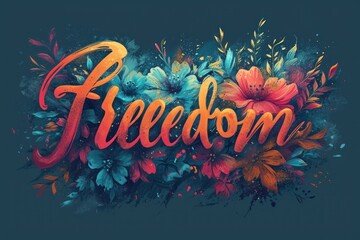 Freedom Quote typography t shirt design art t-shirt design - obrazy, fototapety, plakaty