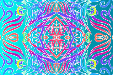 Beautiful colourful background pattern batik ethnic dayak borneo pattern 