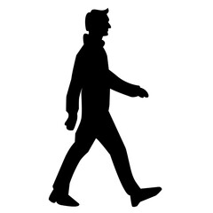 Fototapeta na wymiar silhouette of man walking