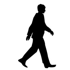 Fototapeta na wymiar silhouette of man walking