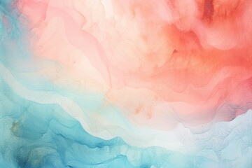 Fototapeta na wymiar Abstract watercolor paint background by steel teal and coral with liquid fluid texture for background