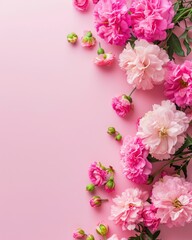 Naklejka na ściany i meble Romantic background. Beautiful flowers Valentine's Day. Romantic background with flowers for birthday, wedding. Spring background with flowers