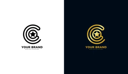Foto op Canvas Letter C star logo, graphic design vector icon © Rouf Creative