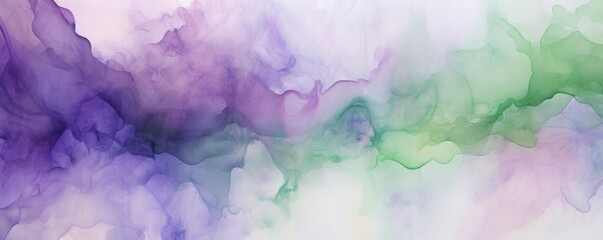 Abstract watercolor paint background by medium purple and olive green with liquid fluid texture for background