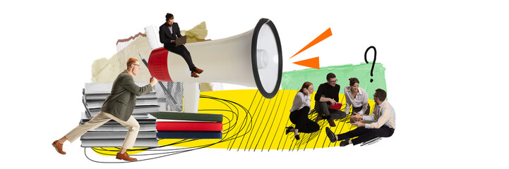 Concept of business, public relations, marketing and management