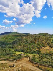 Naklejka premium View of the Sierra de Aracena from Cotegana, Huelva province