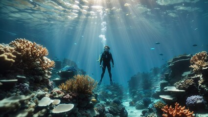 How about: "Submerged Serenity: Exploring the Underwater Realm"?