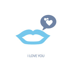 I love you concept line icon. Simple element illustration. I love you concept outline symbol design.